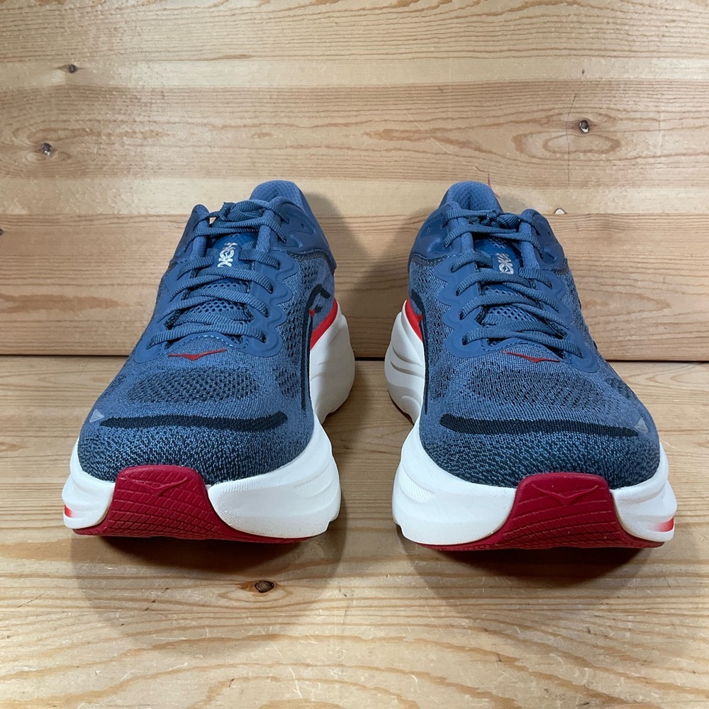 Hoka One One Bondi 9 Running Shoes Men’s 10.5 D Blue Red White 1162011 TDRC - Picture 5 of 9